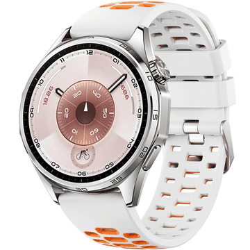 GS Univerzalni silikonski pašček 22 mm, bel/oranžen