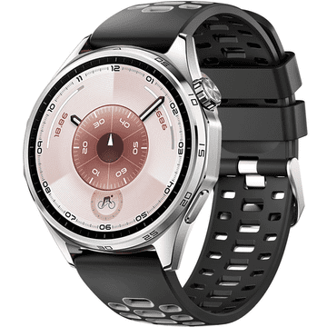 GS Univerzalni silikonski pašček 22 mm, črn/siv