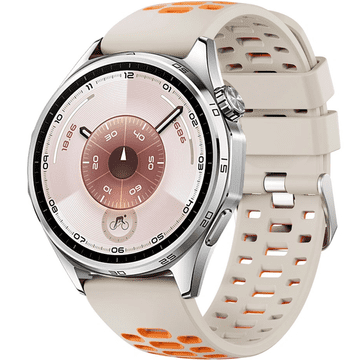GS Univerzalni silikonski pašček 22 mm, bež/oranžen