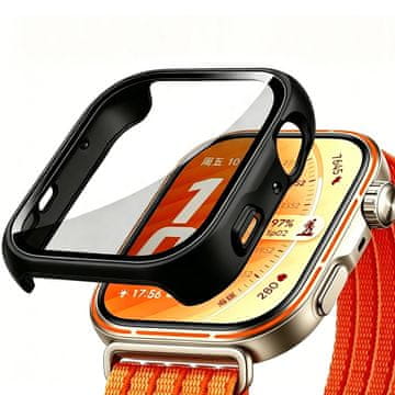 GS Ovitek 2 v 1 + kaljeno steklo za Huawei Watch Fit 5 Pro, črn