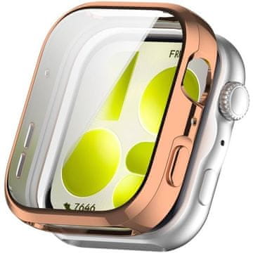 GS Ovitek 2 v 1 z zaščitnim steklom za Huawei Watch Fit 5, roza zlat