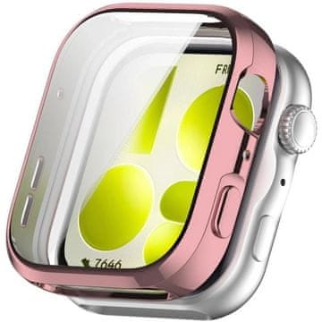 GS Ovitek 2 v 1 z zaščitnim steklom za Huawei Watch Fit 5 Pro, roza