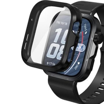 GS Ovitek 2 v 1 z zaščitnim steklom za Huawei Watch Fit 5 Pro, črn