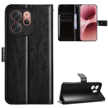 GS Ovitek denarnica Crazy Horse za Vivo V70, črn
