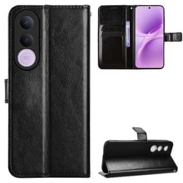 GS Ovitek denarnica Crazy Horse za Vivo V70 FE, črn