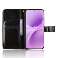GS Ovitek denarnica Crazy Horse za Vivo V70 FE, črn