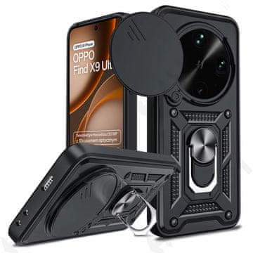 GS Oklepni ovitek za Oppo Find X9 Ultra, CamShield Slide, črn
