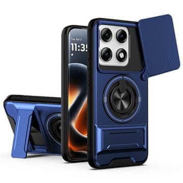 GS Ovitek za Motorola Edge 70 Pro s stojalom in pokrovom kamere za MagSafe, moder
