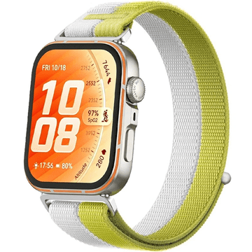 GS Najlonski pašček za Huawei Watch Fit 5 Pro / 5 / 4 Pro / 4 / 3, rumeno-siv