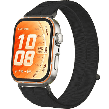 GS Najlonski pašček za Huawei Watch Fit 5 Pro / 5 / 4 Pro / 4 / 3, črne barve