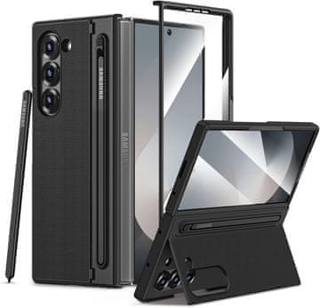 GS Ovitek za Samsung Galaxy Z Fold6 5G s steklom in držalom za pisalo - črn