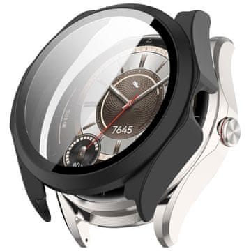 GS Ovitek 2 v 1 + kaljeno steklo za Huawei Watch Buds 2, črn