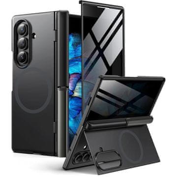 GS Ovitek za Samsung Galaxy Z Fold7 5G, z zatemnjenim steklom, črn