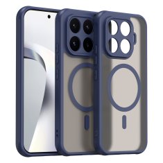 GS Dimljeni ovitek za Xiaomi 17T, mat ovitek, za MagSafe, moder okvir