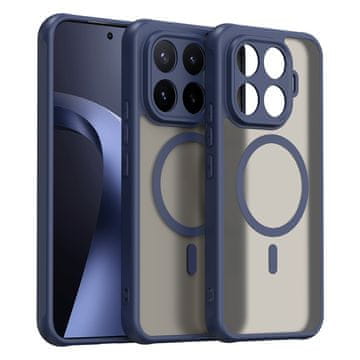 GS Dimljeni ovitek za Xiaomi 17T Pro, mat ovitek, za MagSafe, moder okvir