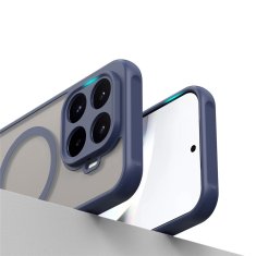 GS Dimljeni ovitek za Xiaomi 17T, mat ovitek, za MagSafe, moder okvir