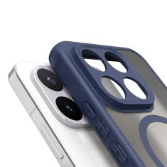 GS Dimljeni ovitek za Xiaomi 17T, mat ovitek, za MagSafe, moder okvir
