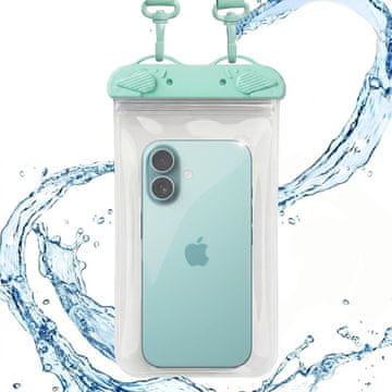 GS Vodoodporni ovitek za telefon IPX8, univerzalni, mavrični, zeleni