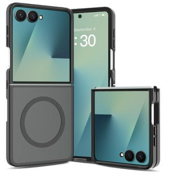 GS Ovitek Smoke za Samsung Galaxy Z Flip 8, Skin Touch, za MagSafe, črn