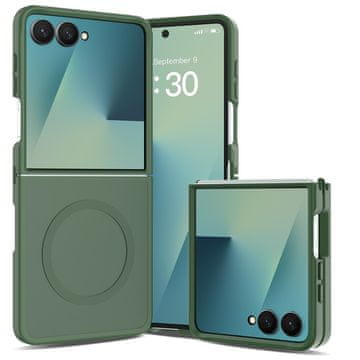 GS Ovitek Dim za Samsung Galaxy Z Flip 8, Skin Touch, za MagSafe, zelen