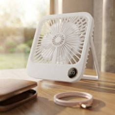 GS Namizni ventilator, W30, z nastavljivim stojalom, bel