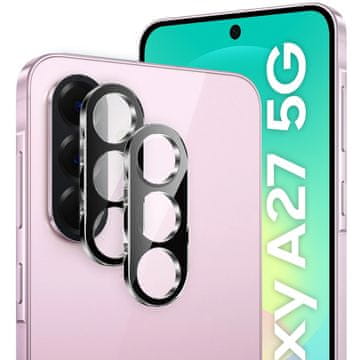 Overboard Kaljeno steklo za kamero za Samsung Galaxy A27 5G, , za celoten otok, črno (2 kosa)
