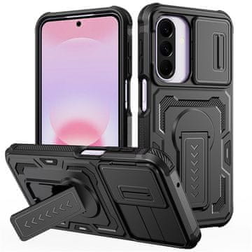 GS Oklepni ovitek za Samsung Galaxy A27 5G, z zaklopom kamere, črn