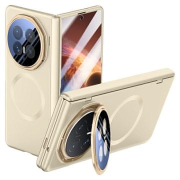 GS Ovitek za Honor Magic V6 s pokrovom kamere in vgrajenim steklom za zunanji zaslon, zlat
