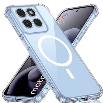 GS Prozoren ovitek za Motorola Moto G77 / G67, odporen proti padcem, za MagSafe