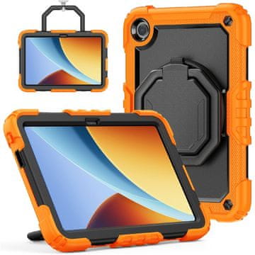 GS Ovitek za Xiaomi Redmi Pad 2 SE / Redmi Pad 2 9.7", s stojalom in naramnico, črno-oranžen