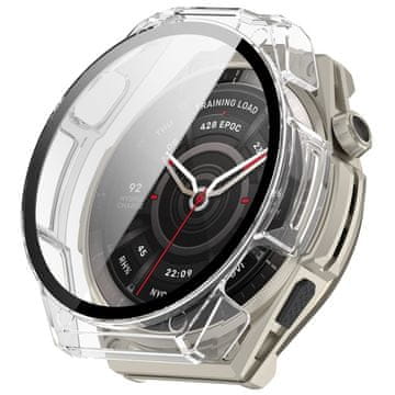 GS Ovitek 2 v 1 + kaljeno steklo za Amazfit Balance Ultra, prozoren