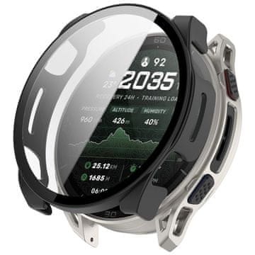 GS Ovitek 2 v 1 + kaljeno steklo za Amazfit Cheetah 2 Ultra, črn