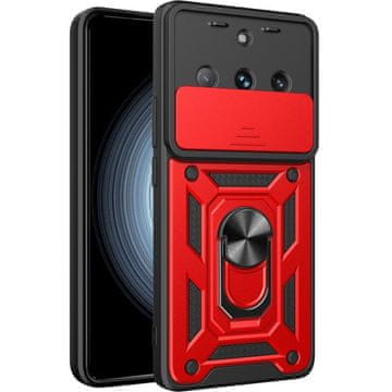 GS Oklepni ovitek za Realme 11 Pro 5G / 11 Pro+ 5G, CamShield Slide, rdeč