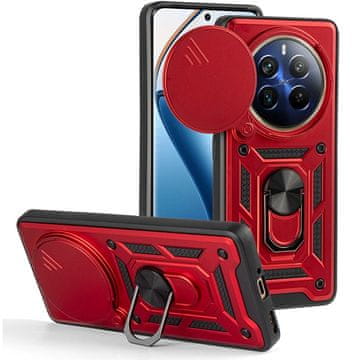 GS Oklepni ovitek za Realme 12 Pro 5G / 12 Pro+ 5G, CamShield Slide, rdeč
