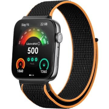 GS Najlonski pašček za Huawei Watch Fit 4 / 4 Pro / 3, črn/oranžen