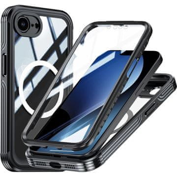 Overboard Ovitek za iPhone 17e / 16e, odporen proti udarcem, s steklom za MagSafe, črn