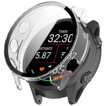 GS 2v1 ovitek + kaljeno steklo za Garmin Forerunner 170 / Forerunner 70, prozoren