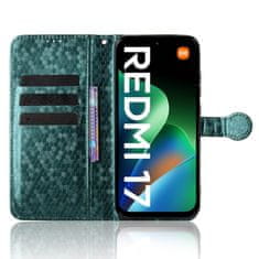 GS Ovitek za Xiaomi Redmi 17 4G/5G, denarnica v obliki rombov, zelen