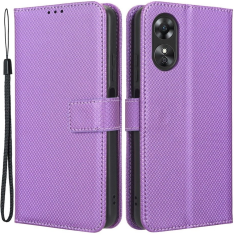 GS Ovitek za Oppo A17 s preklopom, pametna denarnica z magnetom, vijolična