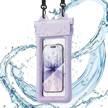 GS Essager ES-FSD04 vodoodporno ohišje IPX8 za telefon, univerzalno, s paščkom, vijolično
