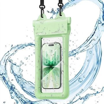 GS Essager ES-FSD04 vodoodporno ohišje IPX8 za telefon, univerzalno, s paščkom, zeleno