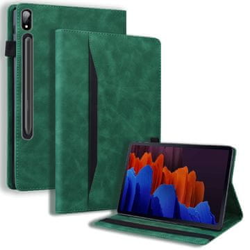 GS Poslovni ovitek iz eko usnja za Samsung Galaxy Tab S9 / S8 / S7 - zelen