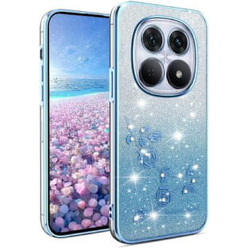 GS Ovitek za Xiaomi Redmi Note 15 Pro Plus 5G / Poco M8 Pro 5G, bleščeč cvet, moder