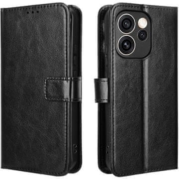 GS Preklopni ovitek za Oppo Reno 15 F / 15 FS, denarnica Crazy Horse, črna