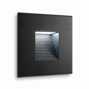 D&R Črna LED stopniščna svetilka 230V aluminij | 6000k-hladna |