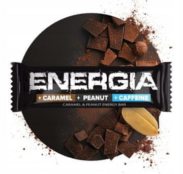 Energijska ploščica pred vadbo z nizkokaloričnim karamelnim oreščkom in kofeinom 50 g