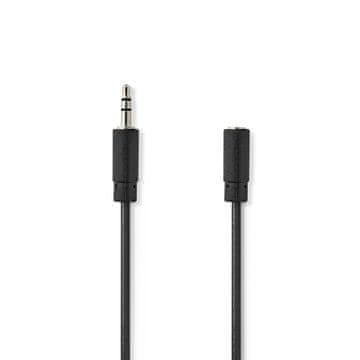 Nedis Stereo avdio kabel | 3,5 mm Hane | 3,5 mm Hona | ponikljana | 5,00 m | Okrogla | Svart | Oznaka