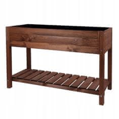 Veliko dvignjeno sadilno korito za zelenjavno gredico temno rjave barve 117x40x78cm