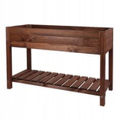 Veliko dvignjeno sadilno korito za zelenjavno gredico temno rjave barve 117x40x78cm