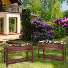 Veliko dvignjeno sadilno korito za zelenjavno gredico temno rjave barve 117x40x78cm